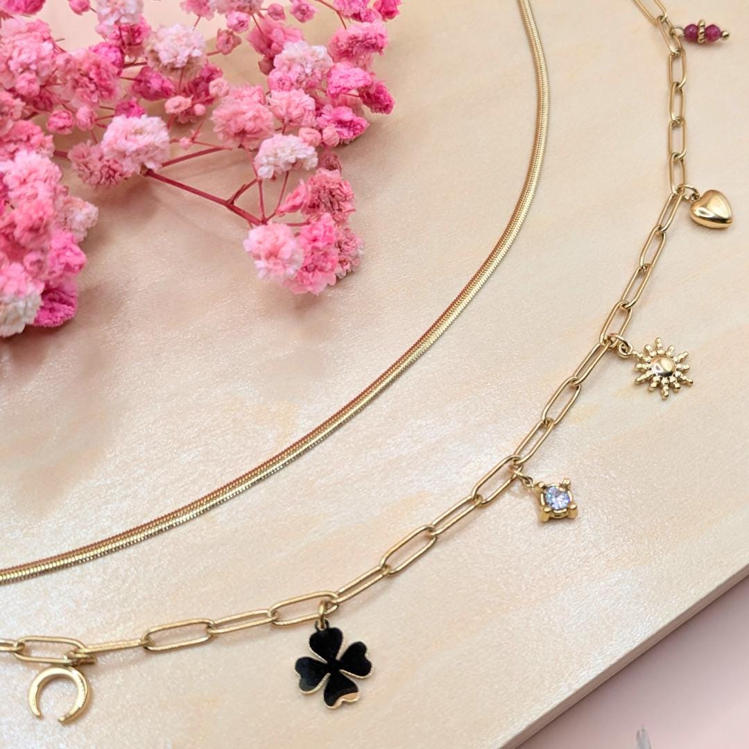 Collana Con Ciondolo A Cuore E Nappa In Velluto – Donna – Lunga 42 Cm – Regalo San Valentino/Anniversario