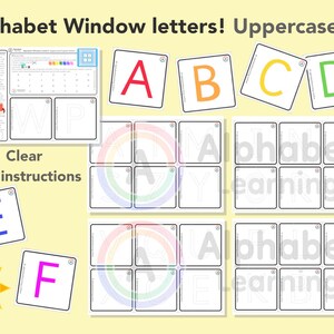 Alfabetletters in hoofdletters voor etalage, alfabetletters op vensters, alfabet in hoofdletters, hoofdletters, regenboogalfabet