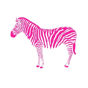 Zebra Clip Art in Pink and White (Instant Download)