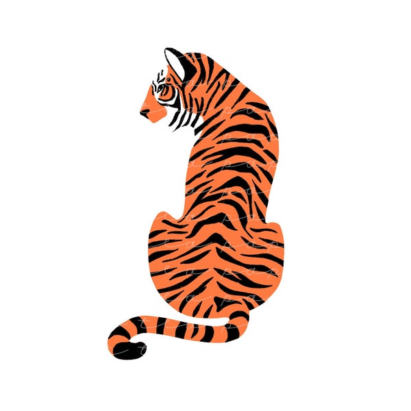 New! Tiger Clip Art V.1 (Instant Download) preppy, clip art, hand drawn clip art