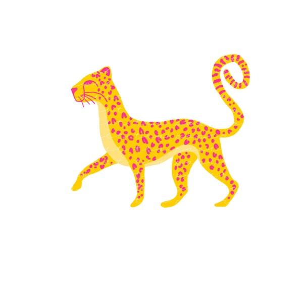 Cheetah Gouache-Style  Clip Art V.2 (Instant Download) preppy, clip art, hand drawn clip art