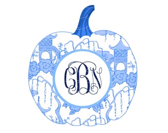 Personalizable Chinoiserie Pumpkin Clip Art V. 2 (Instant Download)