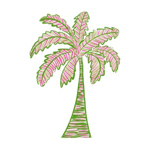 Preppy Palm Tree Pink and Green Clip Art (Instant Download) preppy, clip art, hand drawn clip art