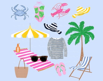 New! Beach Clip Art (Instant Download)