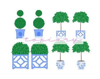 Topiary Clip Art (Instant Download)
