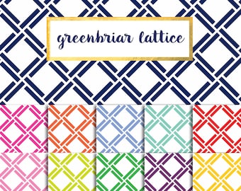 Greenbriar Lattice Digital Paper Pack (Instant Download)