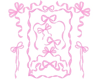 New! Bows and Ribbon Clip Art in Pink (Instant Download)