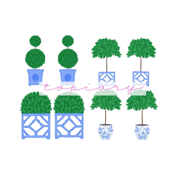 New! Topiary Clip Art (Instant Download)