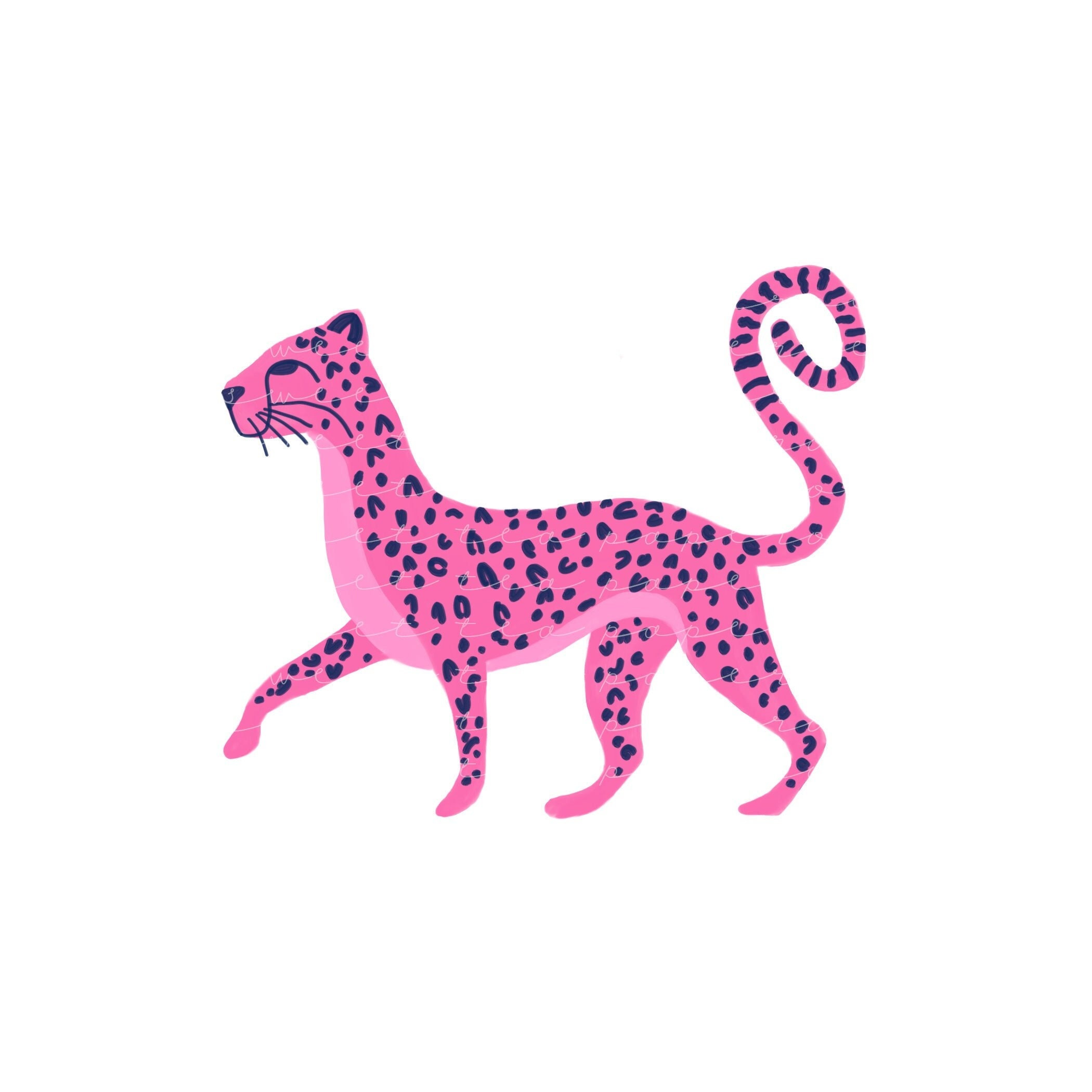Cheetah Gouache-style Clip Art V.4 instant Download Preppy - Etsy