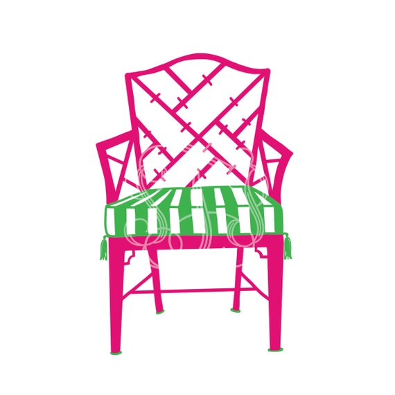 Buy Chinoiserie Chair Clip Art: Hand-drawn Preppy Design (instant
