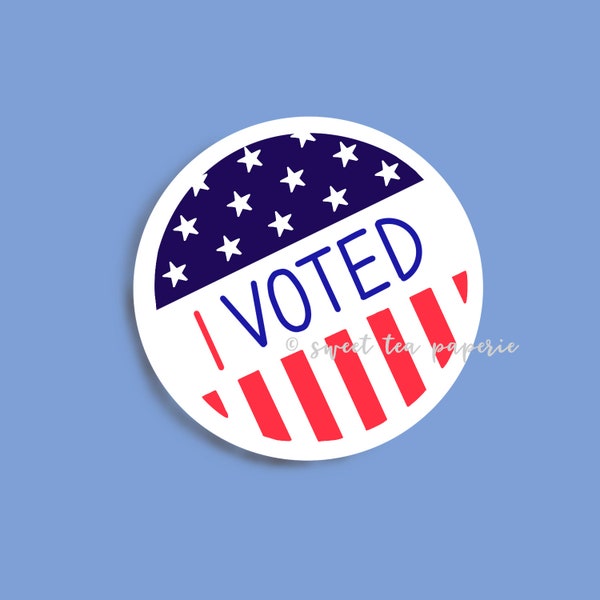 New! I Voted Sticker Clip Art (Instant Download)  hand drawn clip art, vote, sticker, election