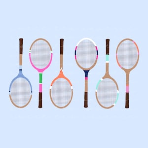 Vintage Tennis Racket Clip Art (Instant Download)