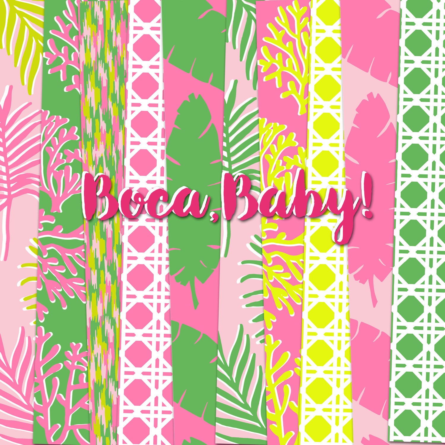 Boca, Baby! Digital Paper Pack (Instant Download)