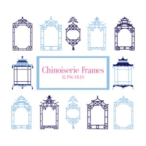 Chinoiserie Frames V.2 Clip Art (Instant Download)