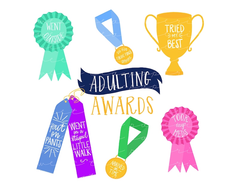 Adulting Awards Clip Art (instant Download) - Etsy