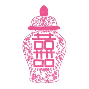 Ginger Jar Pink and White Clip Art (Instant Download)