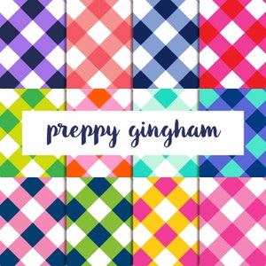 Preppy Gingham Digital Paper Pack (Instant Download)