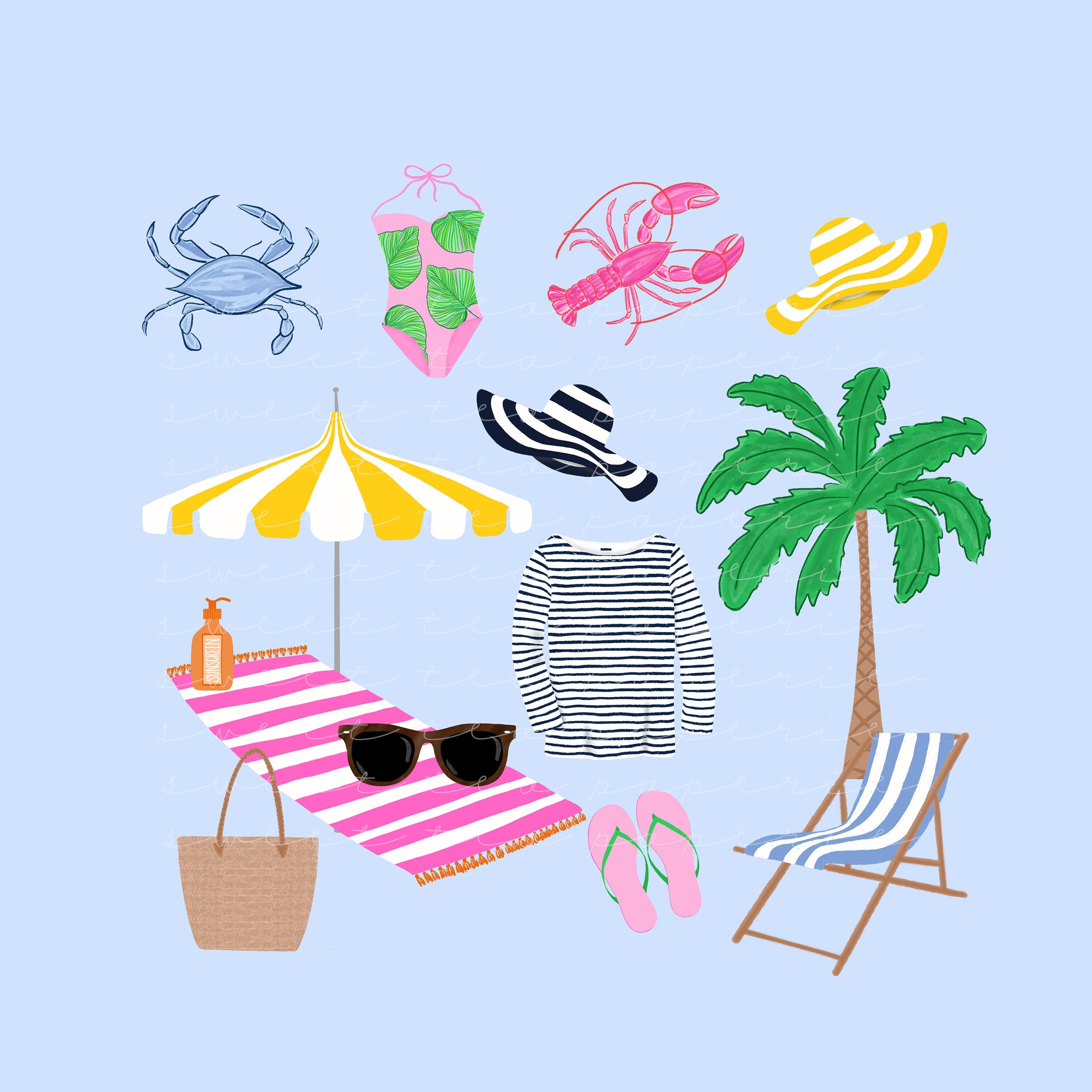 Beach Clip Art (instant Download) - Etsy