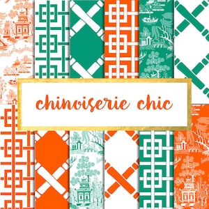 Chinoiserie Chic V.3 Digital Paper Pack (Instant Download)