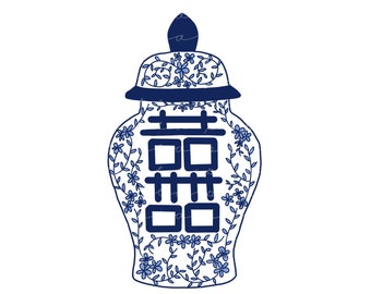 Ginger Jar Blue and White Clip Art (Instant Download)