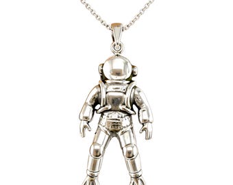 Conjunto de plata de ley Old Sponge Diver: pendientes y collar con colgante en 3D macizos