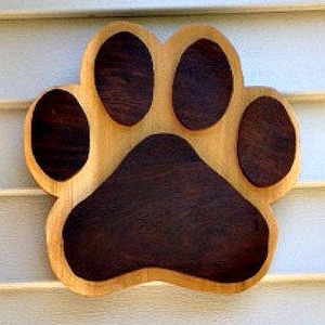 Custom Wood Paw Print Plaque: Rustic Pet Memorial Sign