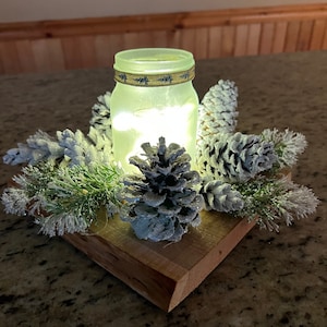Snowy Pine Cone Christmas Centerpiece: Glitter Winter Table Decor