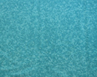 Turquoise Teal Blue Sponged-Look Quilter's Weight Quilting Fabric - Cotton Print Fabric - Blender Material - Yardage - Fabric by the Yard