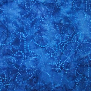 Batik Blue Swirls Dots Quilter's Weight Cotton Fabric - Dyed Material - Yardage - By the Yard - Quilting