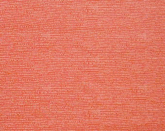 Orange with White Dots Lines Abstract Blender Quilter's Weight Cotton Print Fabric - Yardage - Fabric by the Yard