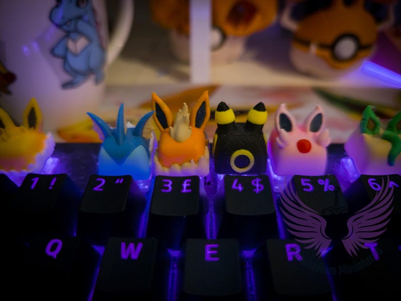 Eevee Evolution Artisan Keycap Set - Custom 3D Printed Character ...