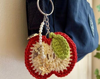 Apple Tote Bag | Granny Square Bag | Crochet Apple Keychain | Bag