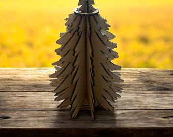 Lighted wooden Christmas tree 9.5”