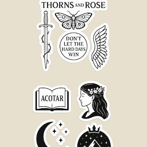 ACOTAR transparante stickerbundel – To the Stars Quote, Night Court, Velaris, Sarah J. Maas geïnspireerd digitaal png-pakket