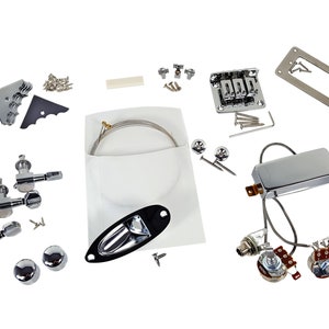 Chrome Hot Rod 3-string Electric Cigar Box Guitar Parts Pack