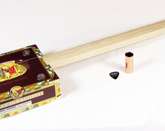 要問合わせ♥️ギター好きなあなたへ♪ヴィンテージ風　ギター　フック　３つセット Complete DIY 3-String Fretted Cigar Box Guitar Kit with Neck