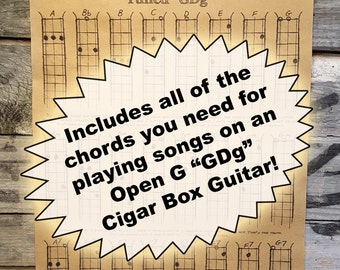 Three String Open G "GDG" Chord Poster for Cigar Box Guitar and more! (Product #22-016-06)