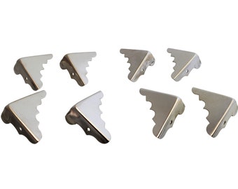 8-pack Shiny Nickel-Plated Box Corners with Screws (SKU: 31-023-01)