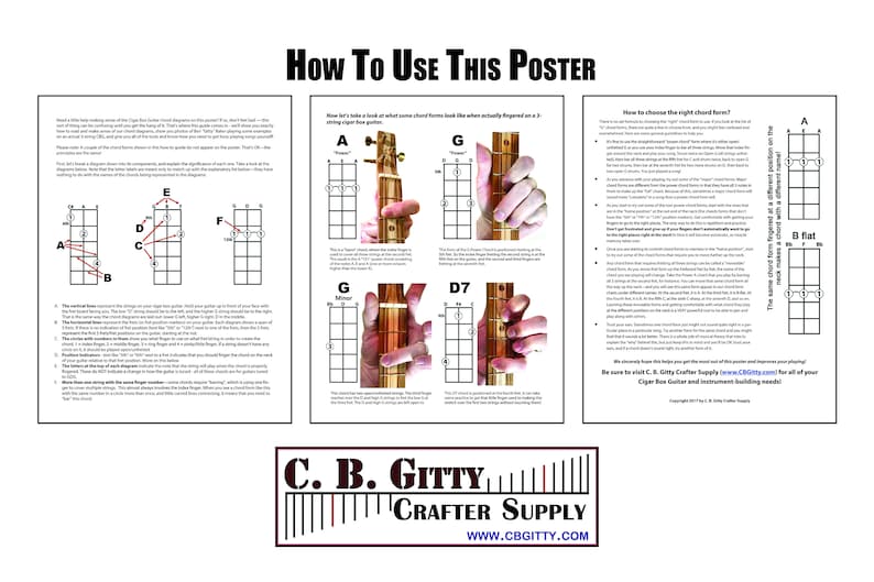 Open G gdg Essential Cigar Box Guitar Chords Etsy UK