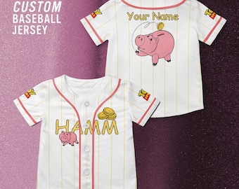 Toy Story Hamm Customized Baseball Jersey, Disney Toy Story Movie Shirt, Hamm the Pig Toy Story Disney Trip Shirt.