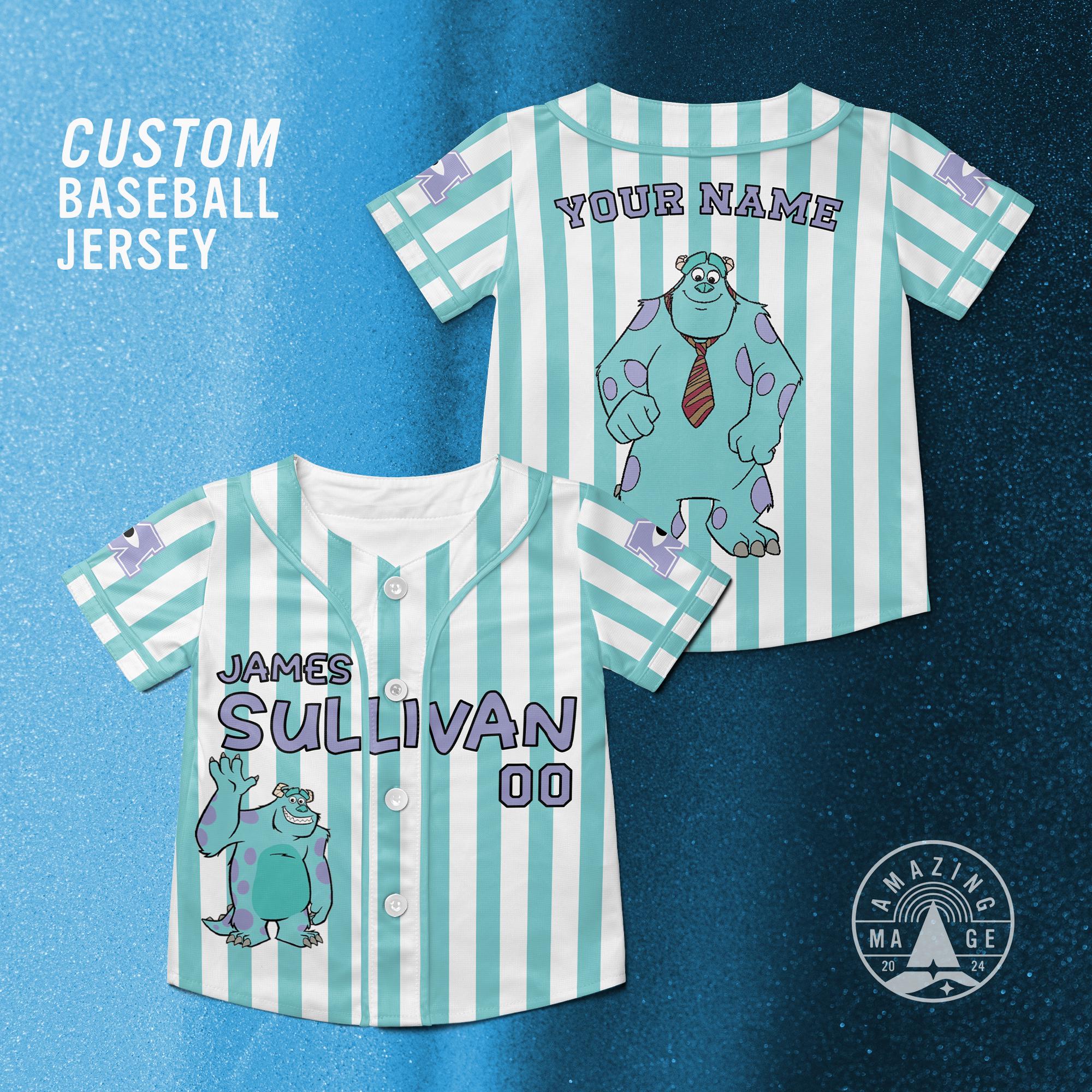 Discover Customize James P. Sullivan Disney Baseball Jersey, Disney Pixar Monsters Inc Shirt, Sully Monsters University, Disney Trip Shirt