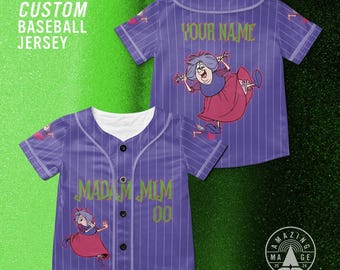 Koszulka baseballowa Disney Mad Madam Mim z motywem złoczyńcy, koszulka Disney Halloween: Wspaniała i cudowna, koszulka Disney Family Trip