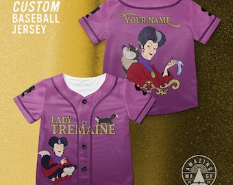 Custom Lady Tremaine Disney Villain Baseball Jersey, Disney Cinderella Villain, The Evil Stepmother, Disney Family Trip Shirt