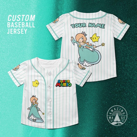 Custom Rosalina Princess Super Mario Baseball Jersey, Nintendo
