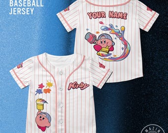 Maglia da baseball personalizzata Kirby Super Mario, maglietta Nintendo Super Mario, maglietta Mario Nintendo Universal Studio Trip