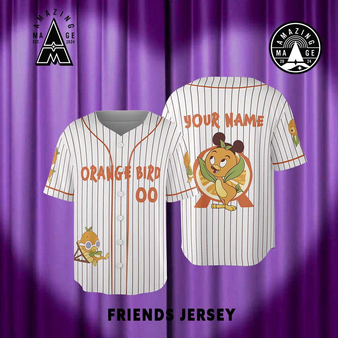 Discover Figment and Orange Birds Friendship Baseball Jersey, Disney Epcot Center Shirt, Figment Orange Bird Bestie Buddies Disney Trip Shirt