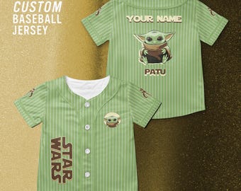 Maglia da baseball personalizzata di Star Wars Baby Yoda, maglietta Disney Star Wars, maglia di Baby Yoda Grogu, maglietta di Grogu Patu Star Wars Disney Trip