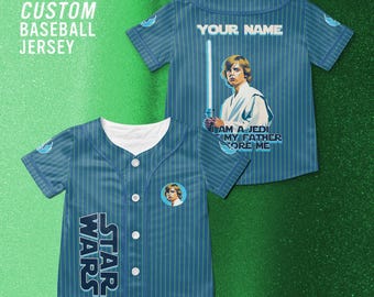 Maglia da baseball personalizzata di Star Wars Luke Skywalker, maglietta Disney Star Wars Jedi, maglia di Luke Skywalker Jedi, maglietta Star Wars Disney Trip