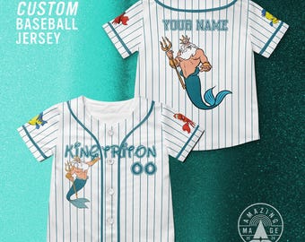 Disney King Triton Custom Disney Baseball Jersey, The Little Mermaid Movie, Under the Sea Disney Princess Shirt, Disney Trip Shirt