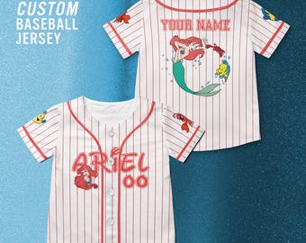 Disney Princess Ariel Custom Disney Baseball Jersey, The Little Mermaid Shirt, Disney The Little Mermaid, Princess Disney Trip Shirt